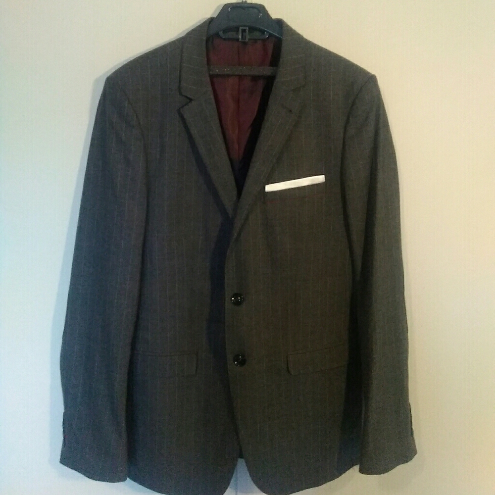Zara Man Gray Striped Sport Jacket Blazer 40